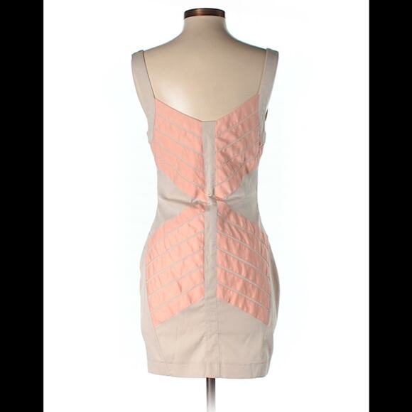 Wish pink patterned exposed zipper sheath dress, small - Picture 2 of 8